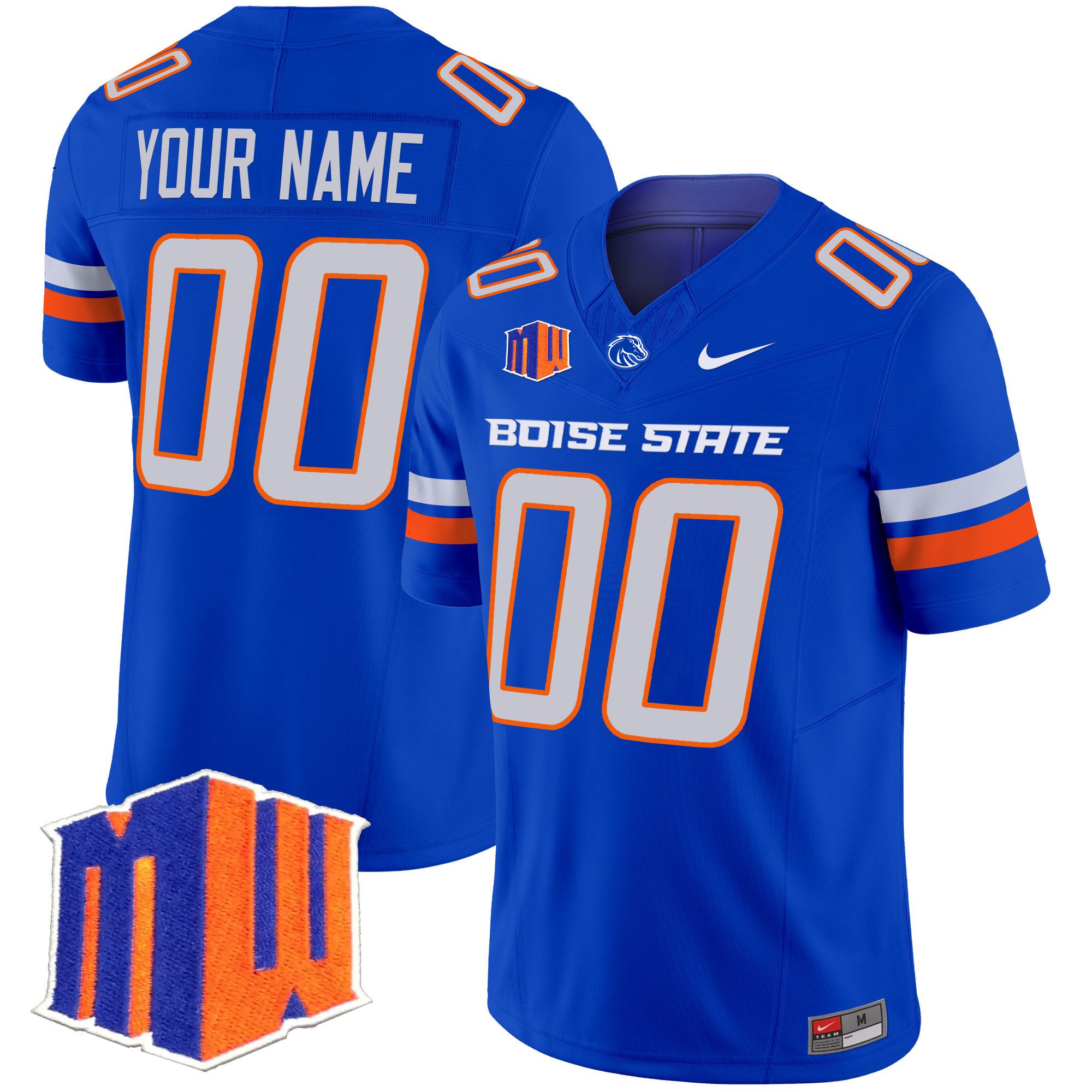 Men Boise State Broncos Blue Nike 2024 Vapor Limited Custom NCAA Jersey style 1->customized ncaa jersey->Custom Jersey